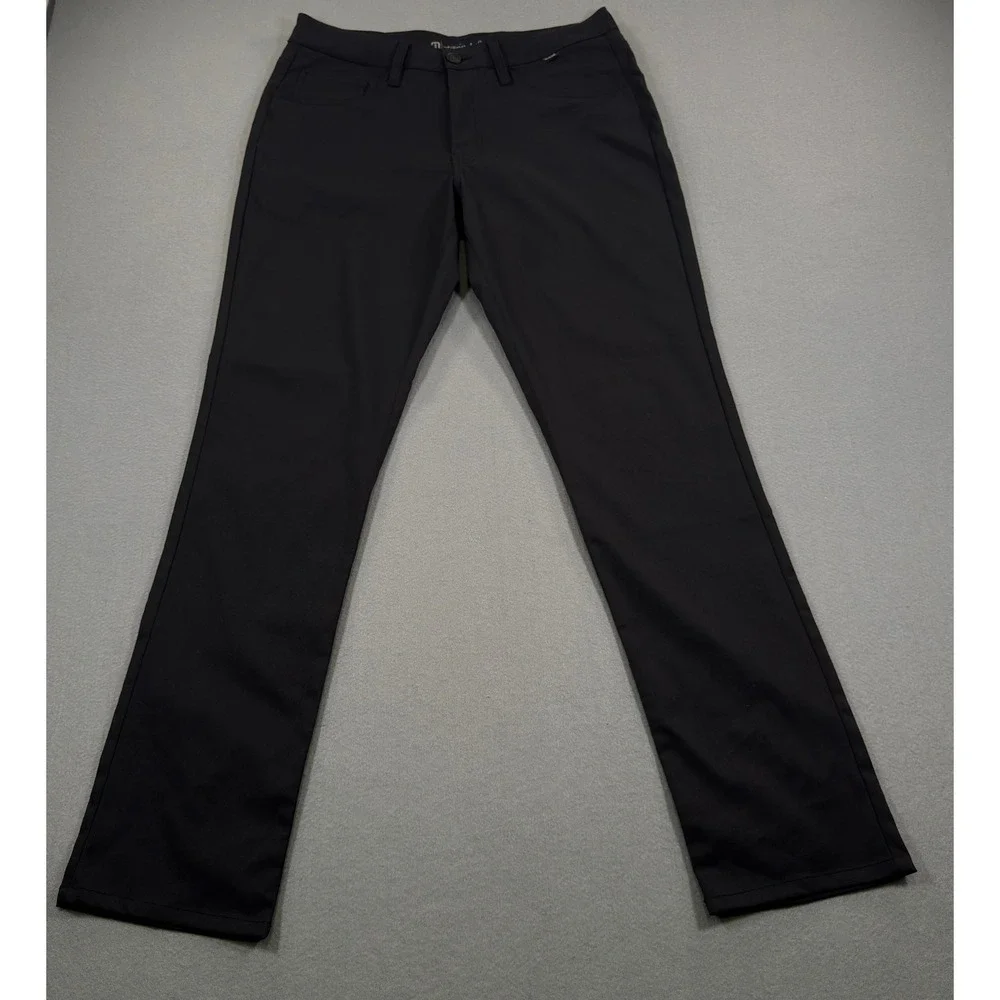 Travis Mathew Open to Close Black Golf Pants Mens 32 Straight Leg Polyester